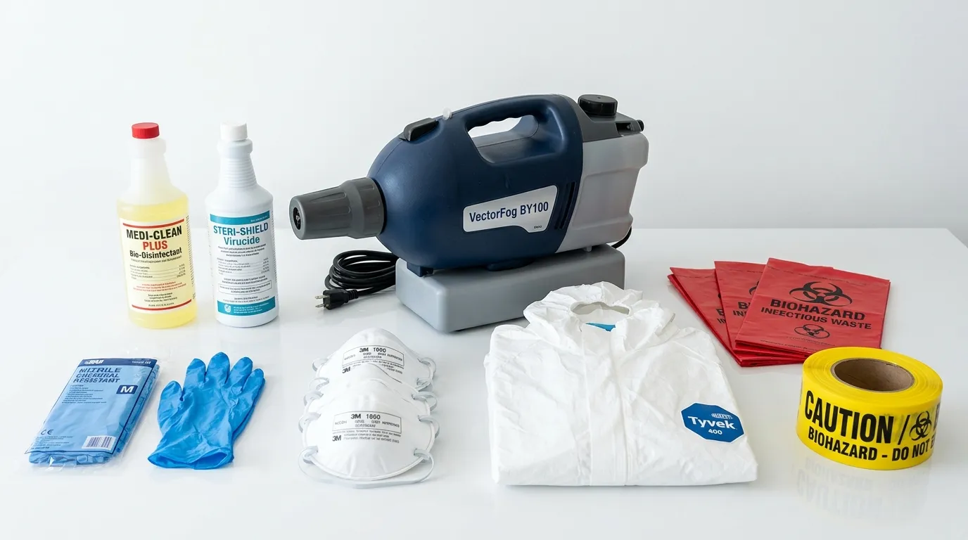 Professional biohazard remediation crew working in Catalina